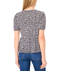 CeCe Women's Tie-Front Floral-Print Top
