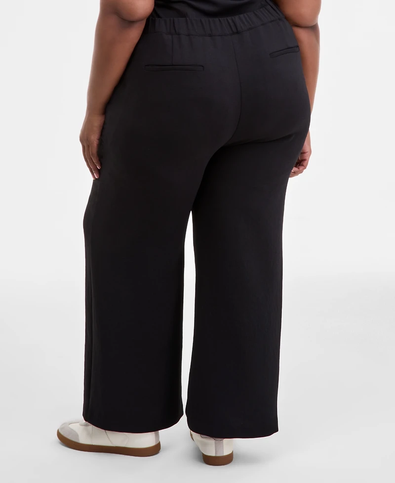 On 34th Trendy Plus Pleat-Front Wide-Leg Pants, Macy's Exclusive