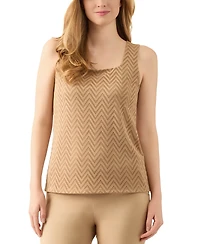 Kasper Women's Herringbone Square-Neck Top