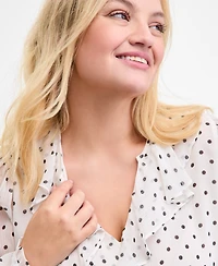 On 34th Women's Trendy Plus Dot-Print Ruffle Long-Sleeve Blouse, Macy's Exclusive