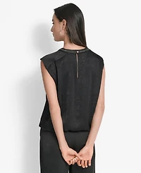 Dkny Women's Crinkle-Texture Chain-Neck Top