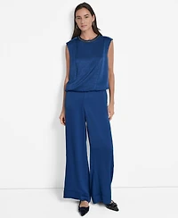 Dkny Women's Crinkle-Texture Chain-Neck Top