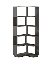 Tribesigns 6-Tier Corner Bookshelf, 64.9 Inch Tall Bookcase with Anti-Drop Panel, Industrial Freestanding Shelf Display Rack Storage Organizer