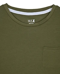 Max & Olivia Big Boys Waffle Thermal Top Shorts Pajama Set