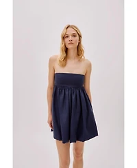 Mykonos Linen Strapless Dress