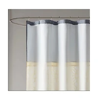 Home Outfitters Microfiber Embroidery Pieced Shower Curtain 72"W x 72"L, Shower Curtain for Bathrooms