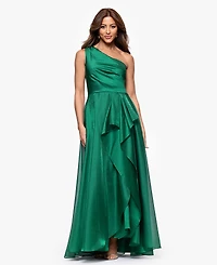 Xscape Women's Metallic Draped One-Shoulder Gown