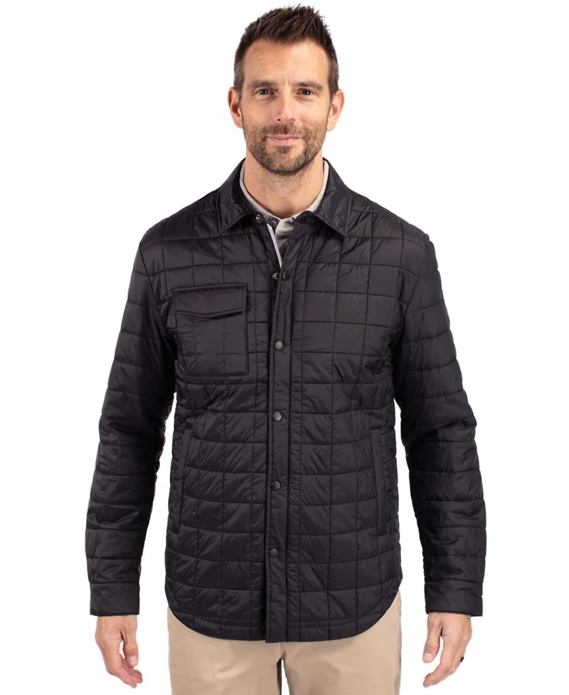 Cutter & Buck Men's Rainier PrimaLoft Eco Insulated Quilted Shirt Jacket