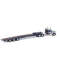 1/64 Peterbilt 389 w/ Talbert 5553T Traveling Axle Trailer Blue Dcp