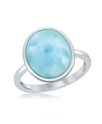 Sterling Silver Larimar Oval Ring