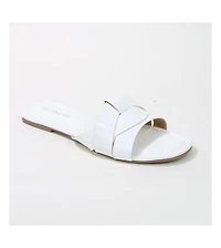 Topaz Patent Woven Slides