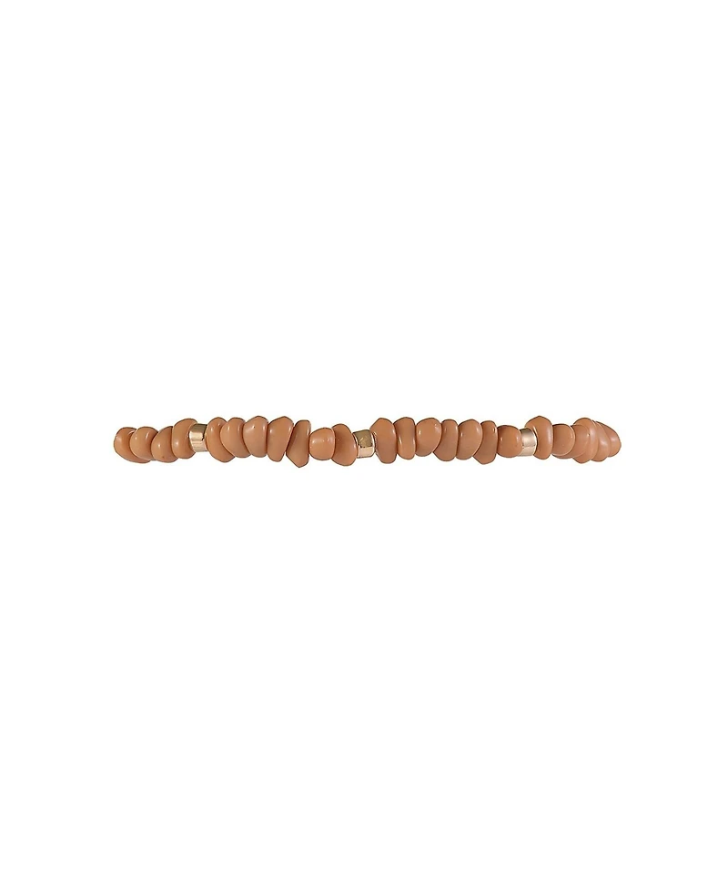 Rachel Rachel Roy Gold Tone and Brown Beaded 2pc Bracelet Set