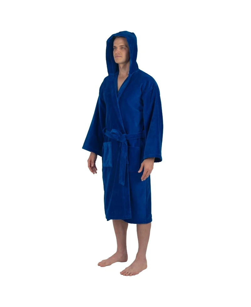 Alpine Swiss Men's Dane Hooded Bathrobe Cotton Terry Cloth Luxury Hotel Spa Robe