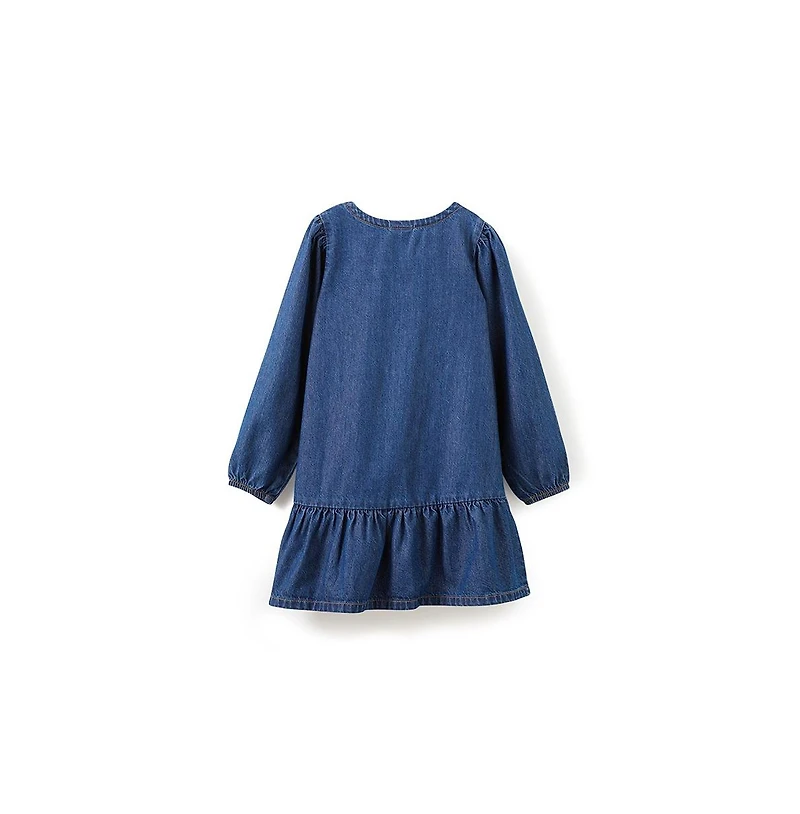 Cotton On Little Girls Betty Bow Front Denim Dress