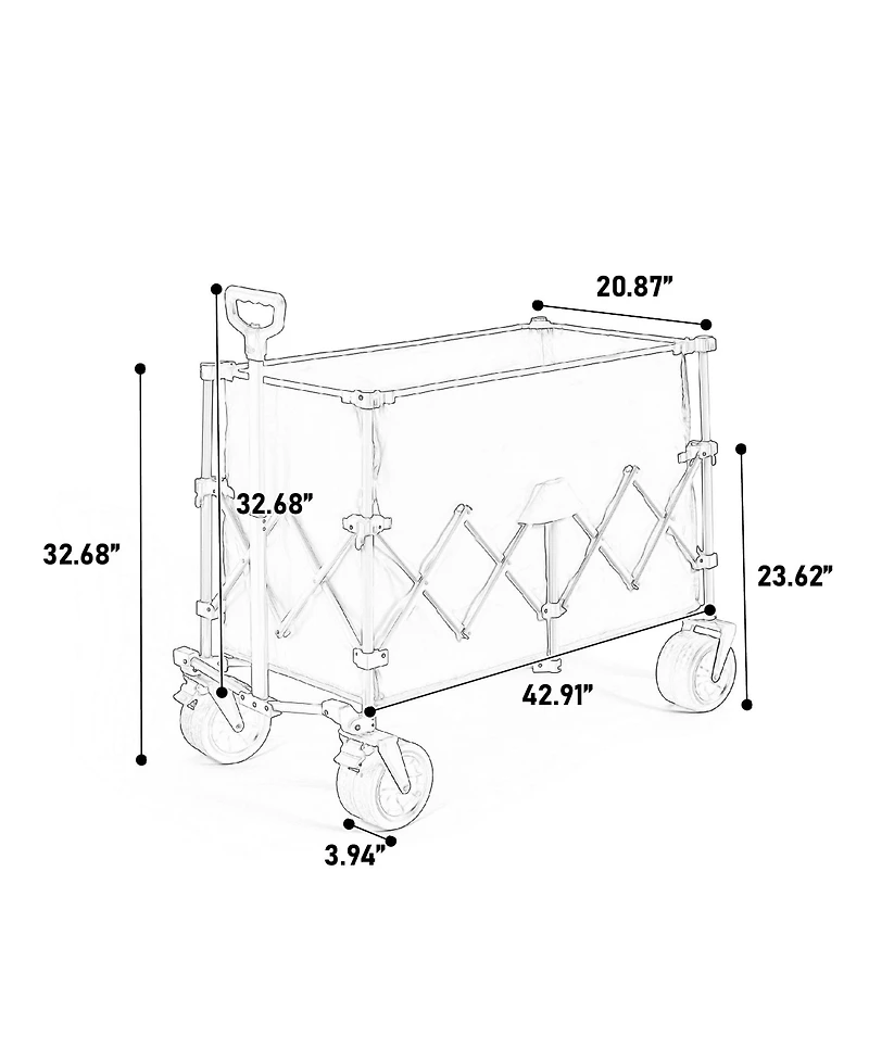 Mondawe 300L Folding Beach Wagon with Big Wheels