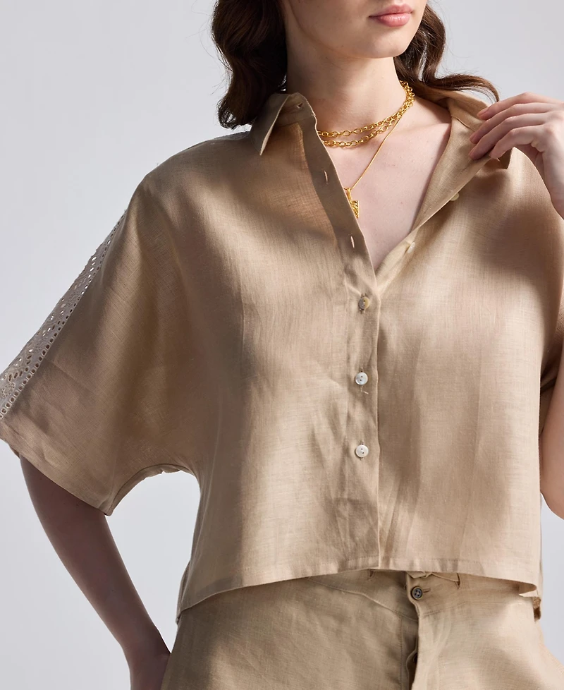 Reistor Women's Boxy Shirt with Lace