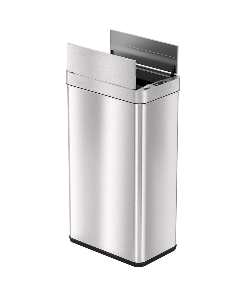 iTouchless Stainless Steel Wings Lid Sensor Kitchen Trash Can with AbsorbX Odor Filter