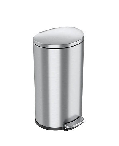 iTouchless SoftStep Stainless Steel Semi-Round Step Trash Can with AbsorbX Odor Filter and Removable Inner Bucket
