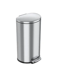 iTouchless SoftStep Stainless Steel Semi-Round Step Trash Can with AbsorbX Odor Filter Removable Inner Bucket