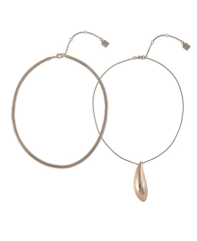 Laundry by Shelli Segal Gold Tone 2pc Pendant Necklace Set