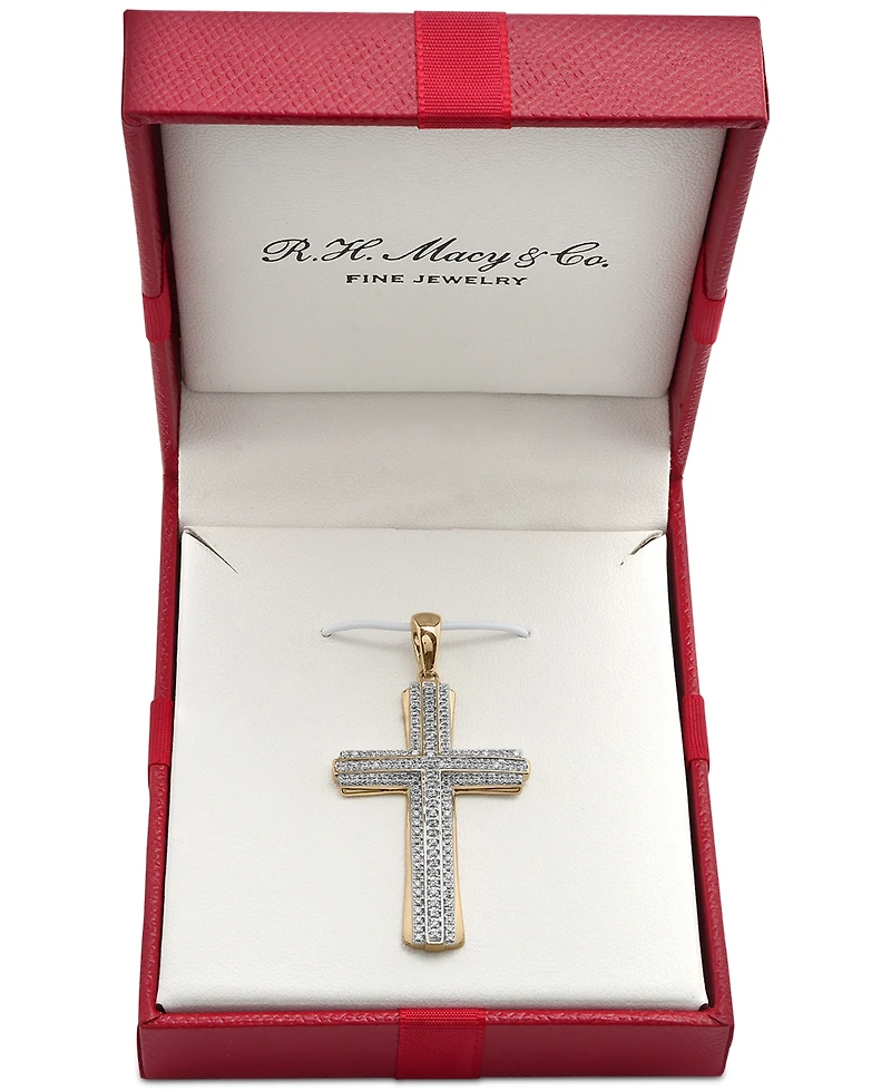 Men's Diamond Cross Pendant (1/2 ct. t.w) in 14k White Gold
