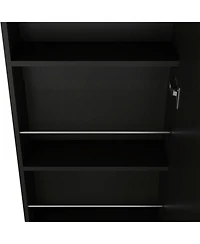Depot E-shop Charlotte Xl Shoe Rack, Five Interior Shelves, Mirror, Single Door Cabinet
