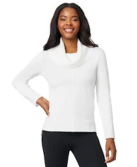 Melissa Paige Petite Cowlneck High-Low Side-Slit Sweater