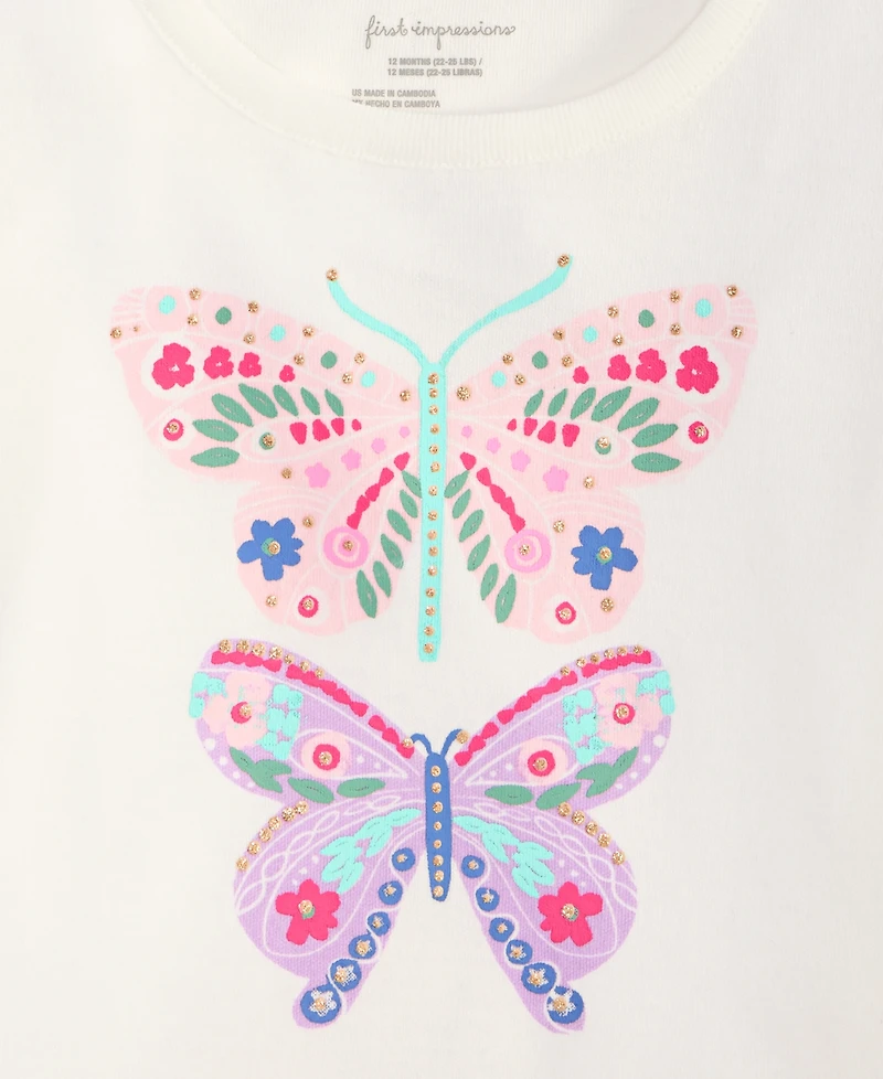 First Impressions Baby Girls Short-Sleeve 3-24 Month Butterflies Graphic T-Shirt, Exclusively at Macy's