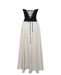 Miss Circle Women's Sana Sweetheart Lace-up Back Drop Waist Maxi Dress