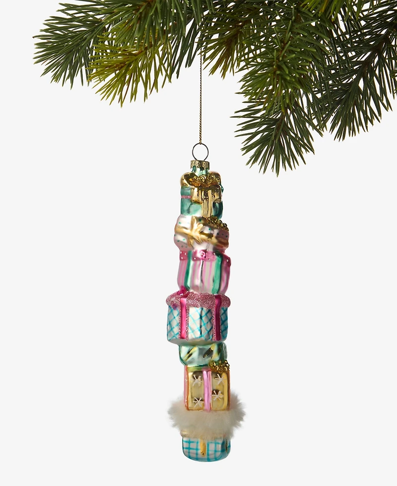 Holiday Lane Pastel Shine Rainbow Gift Box Stack Ornament, Macy's Exclusive