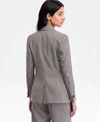 Anne Klein Women's Single-Button Houndstooth-Print Blazer