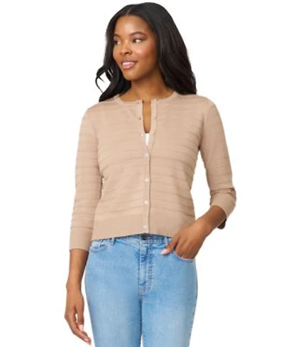 Melissa Paige Womens Ottoman Rib 3 4 Sleeve Crewneck Cardigan Pxs 3x