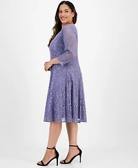 Sl Fashions Plus Size Sequined Lace Dress