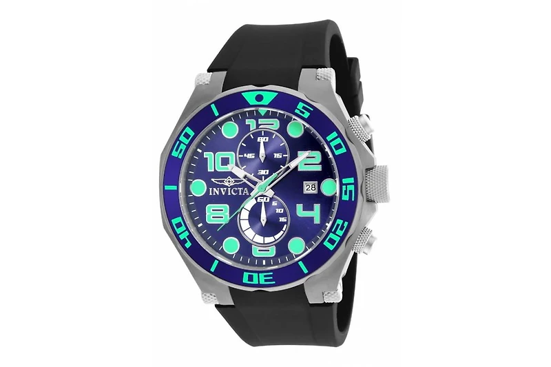 Invicta Men's Pro Diver Quartz Multifunction Blue Dial Polyurethane Watch