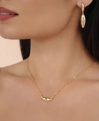 Ettika Oval Dome Baguette Simple Pendant Necklace