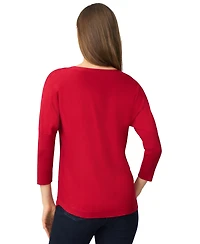 Melissa Paige Petite Diamond-Knit Dolman-Sleeve Sweater
