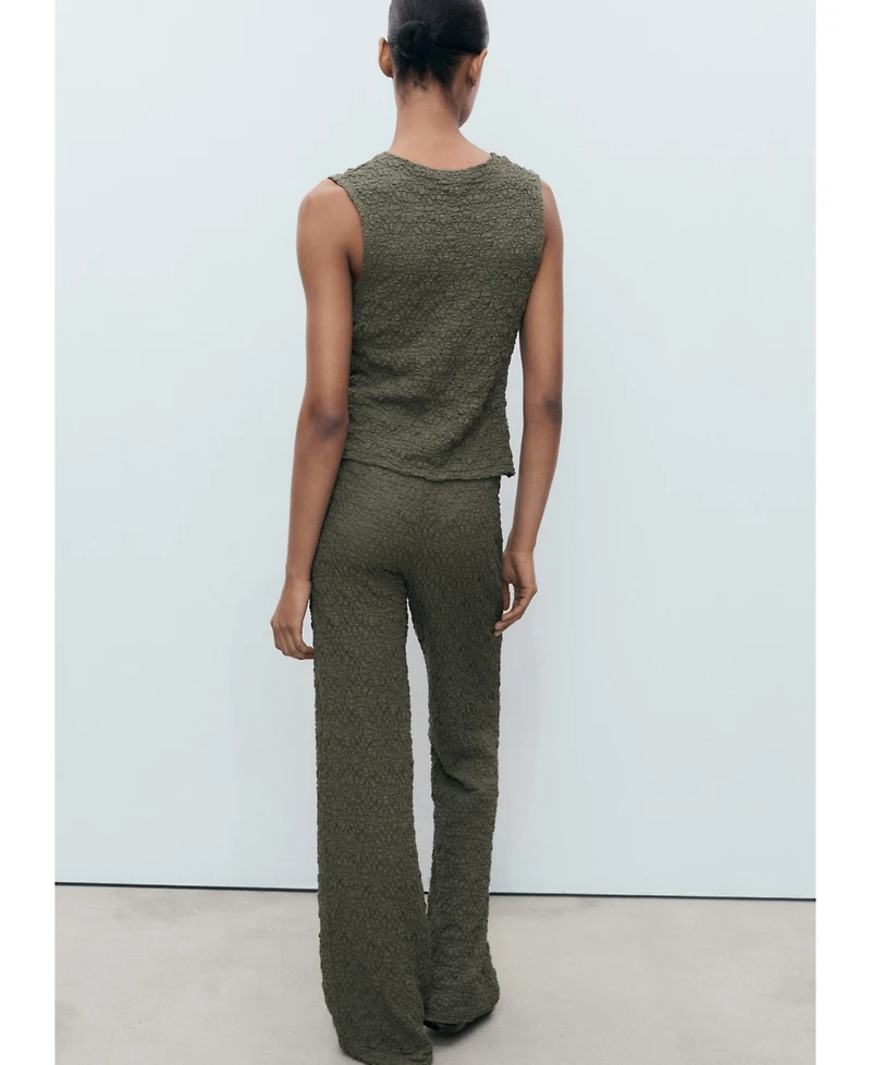 Mango Women's Straight Textured Pants