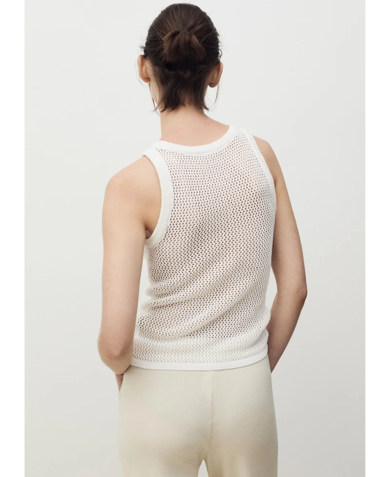 Mango Women's Cotton Crochet Top