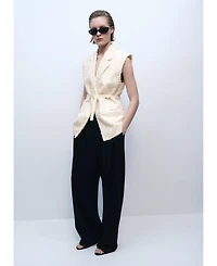 Mango Women's Belt Texture Vest