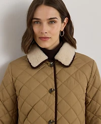 Lauren Ralph Women's Faux-Fur-Collar Quilted Jacket