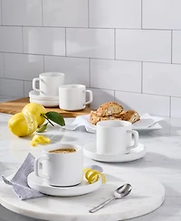 The Cellar Whiteware Espresso Cup & Saucer Set, Service for 4, Macy's Exclusive