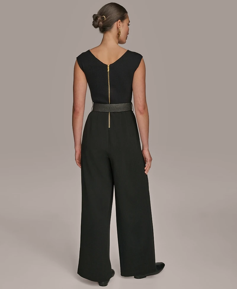 Donna Karan New York Women's Belted Straight-Leg Jumpsuit