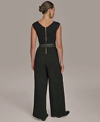 Donna Karan New York Women's Belted Straight-Leg Jumpsuit