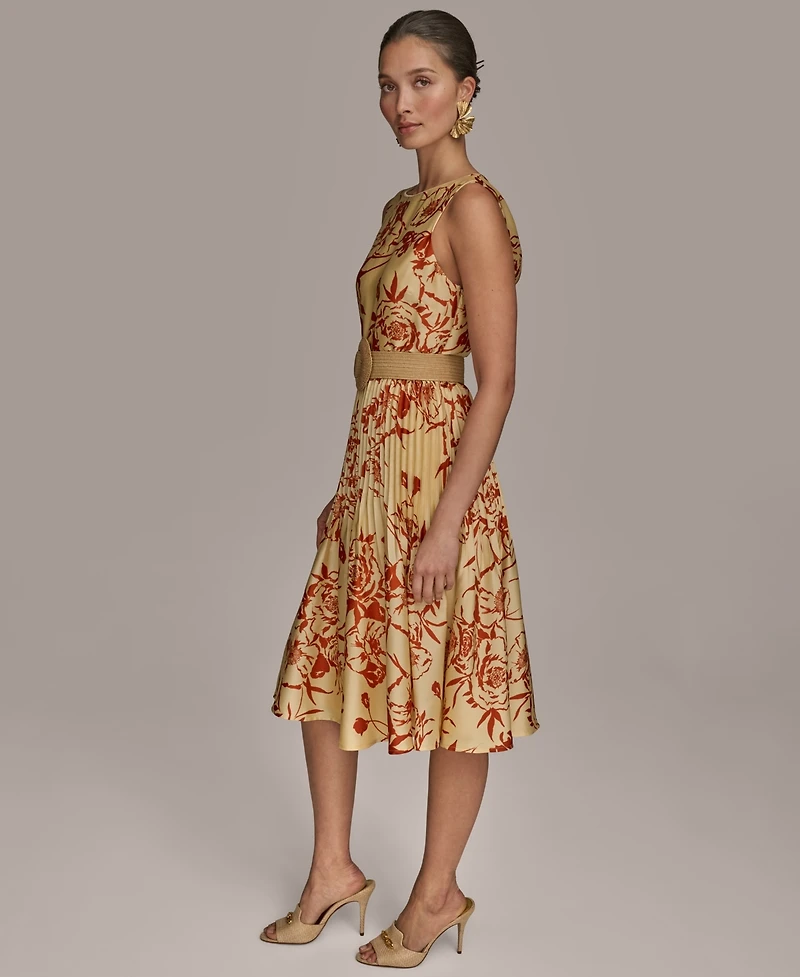 Donna Karan New York Women's Belted A-Line Dress