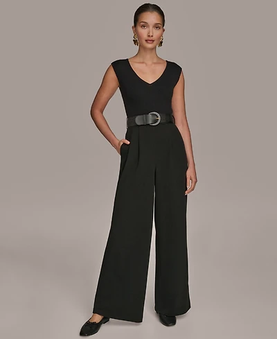 Donna Karan New York Women's Belted Straight-Leg Jumpsuit