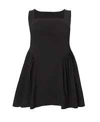 Quiz Plus Square Neck Drop Waist Mini Dress