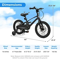 Kids Bike Lightweight with 2 Removable Training Wheels for Aged 4-7