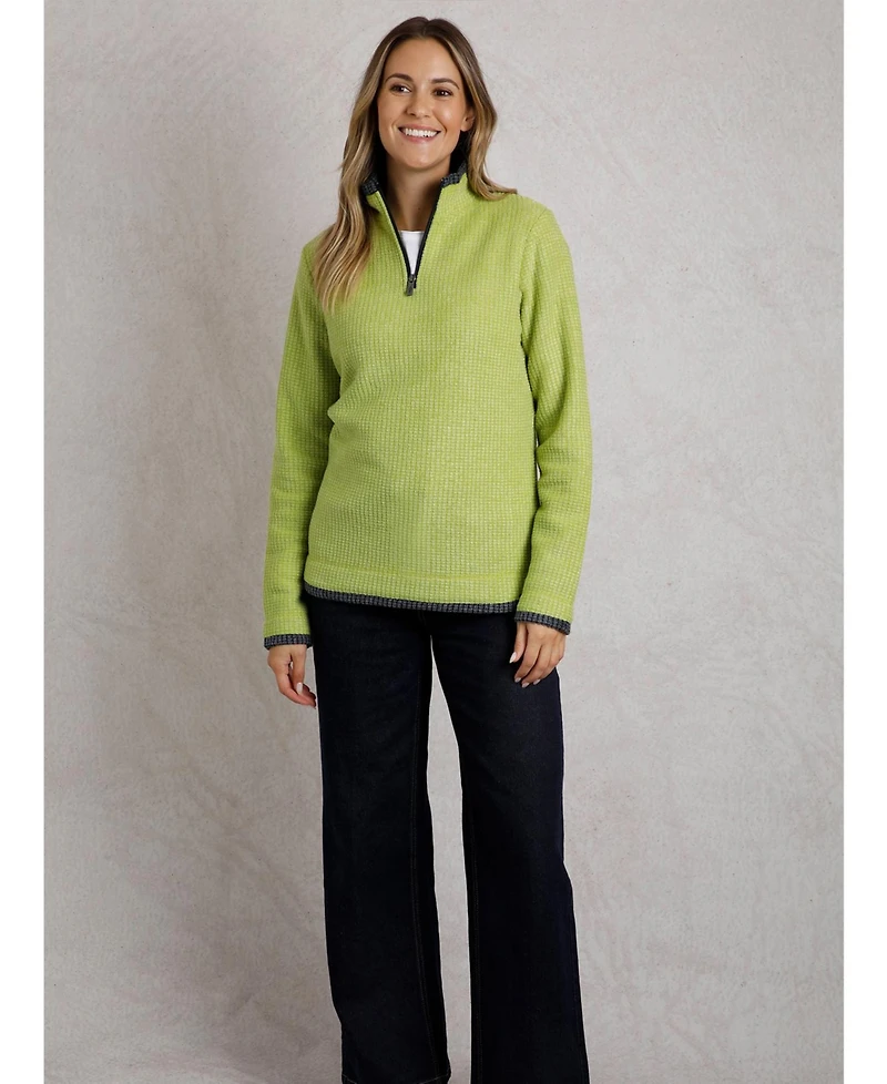 Weird Fish Women's Beye 1/4 Zip Grid Fleece