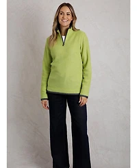Weird Fish Women's Beye 1/4 Zip Grid Fleece