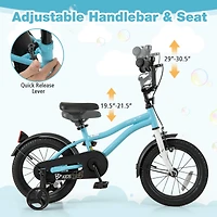 Kids Bike with Training Wheels for Older Children Adjustable Seat and Handlebar